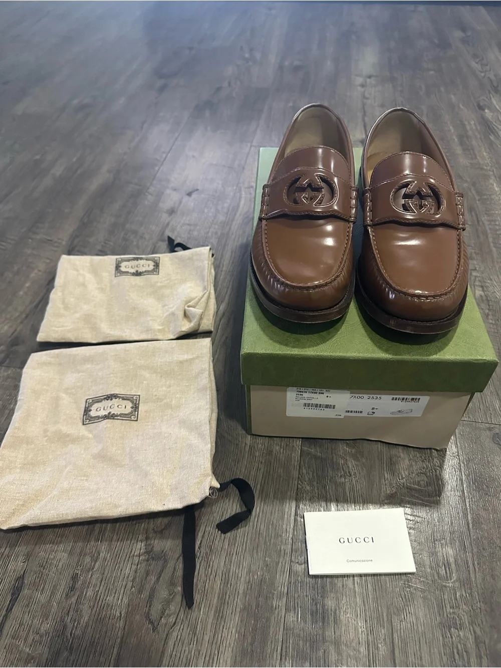 Gucci Brown Leather Horsebit Penny Loafers